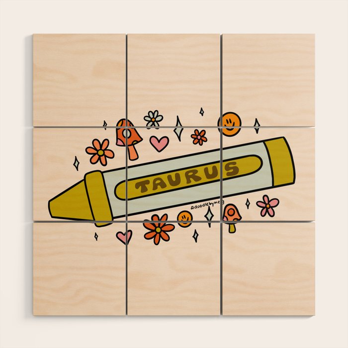 Taurus Crayon Wood Wall Art Gallery Image 1