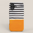 Minimalist Mid Century Mango Shade Black Lines Sunset Landscape Fun iPhone Case Gallery Image 1