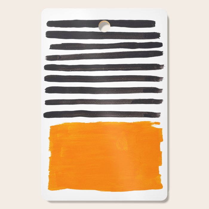 Minimalist Mid Century Mango Shade Black Lines Sunset Landscape Fun Cutting Board Gallery Image 1
