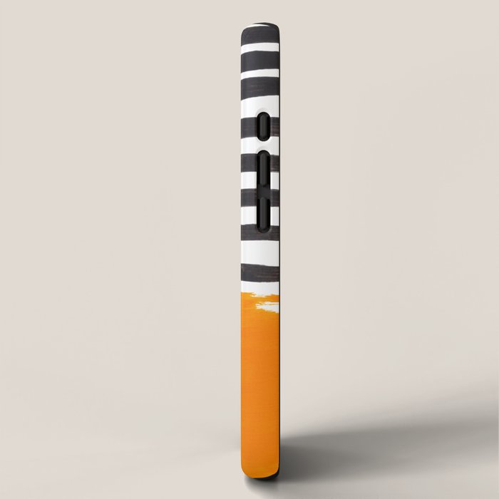 Minimalist Mid Century Mango Shade Black Lines Sunset Landscape Fun iPhone Case Gallery Image 2