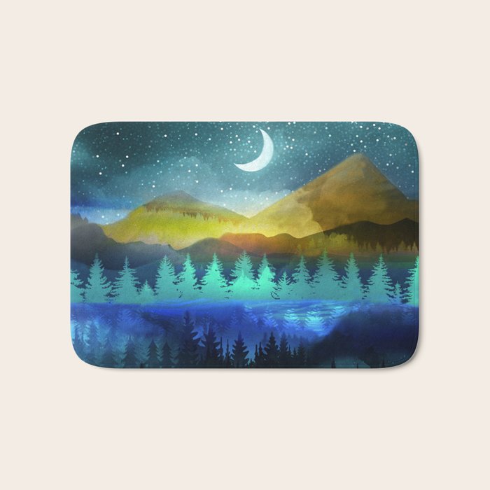 Silent Forest Night Bath Mat Gallery Image 1
