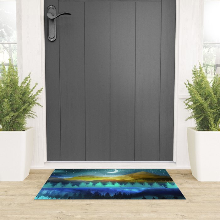 Silent Forest Night Welcome Mat Gallery Image 3