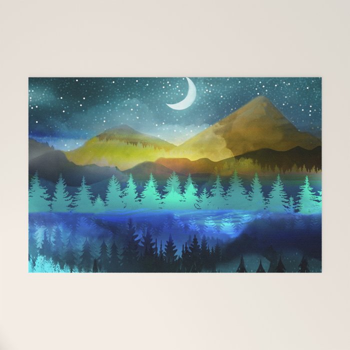 Silent Forest Night Welcome Mat Gallery Image 1