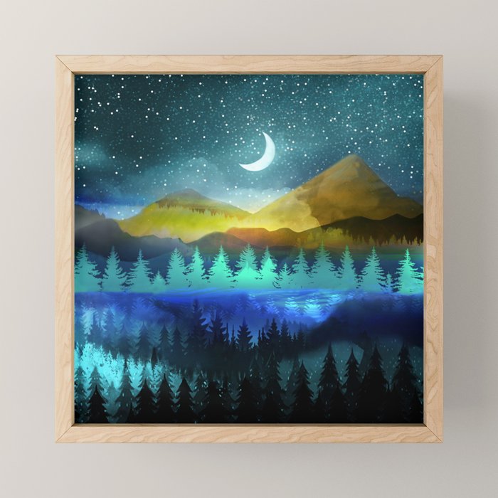 Silent Forest Night Mini Art Print Gallery Image 1