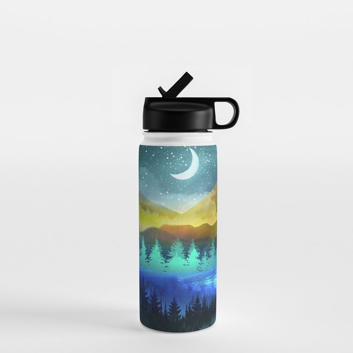 Silent Forest Night Water Bottle Gallery Image 1