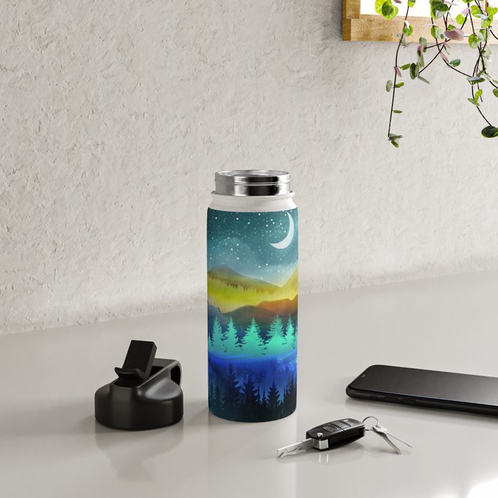 Silent Forest Night Water Bottle Gallery Image 4