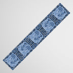 Rooster Painting in Navy Blue - Folk Art Style Table Runner Gallery Image 3