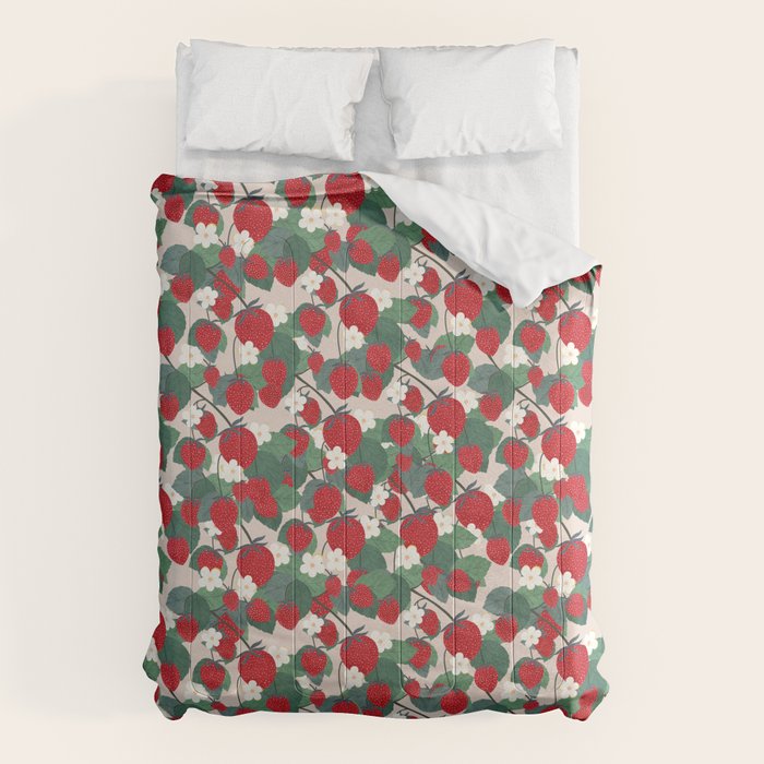 Strawberries and leaves Comforter Gallery Image 6