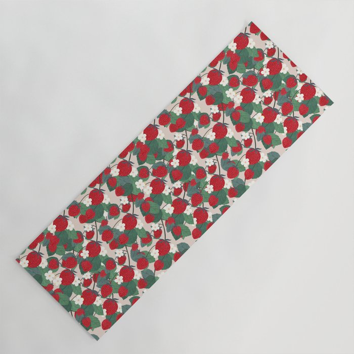Strawberries and leaves Yoga Mat Gallery Image 1