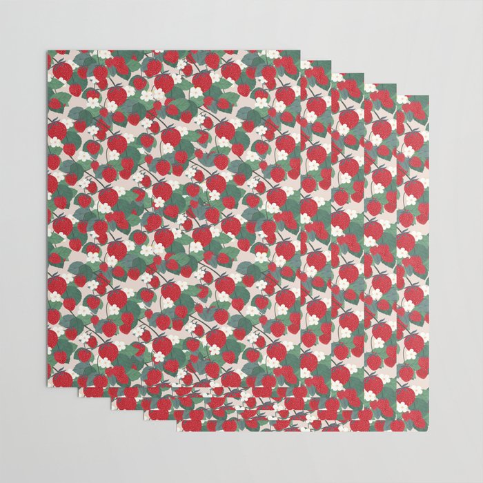 Strawberries and leaves Wrapping Paper Gallery Image 3