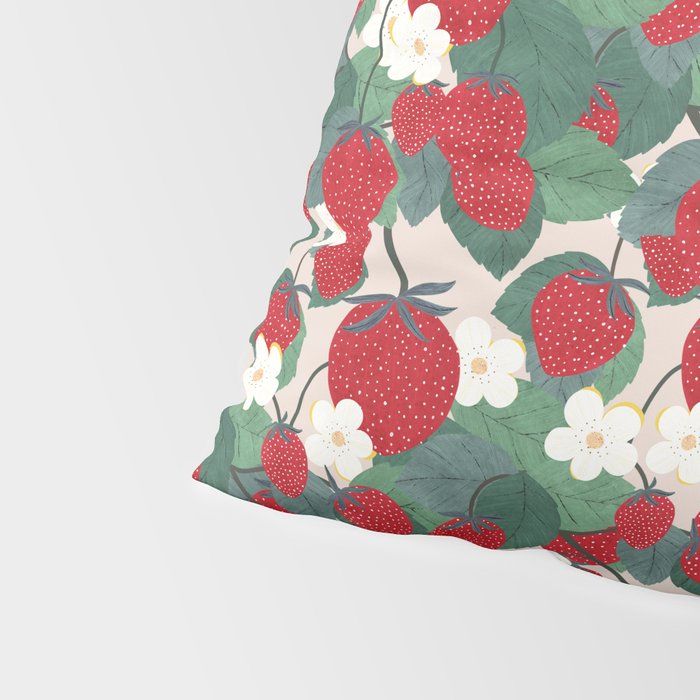 Strawberries and leaves Pillow Sham Gallery Image 4