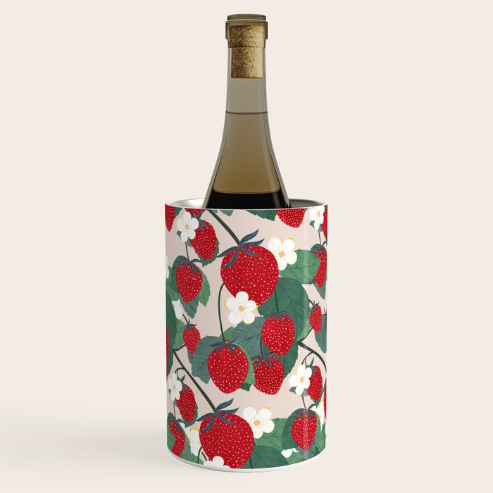 Strawberries and leaves Wine Chiller Gallery Image 1