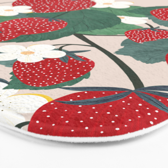 Strawberries and leaves Bath Mat Gallery Image 3