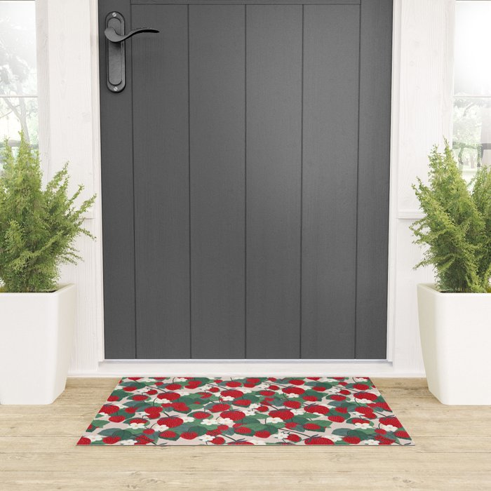 Strawberries and leaves Welcome Mat Gallery Image 3