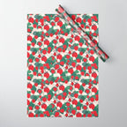 Strawberries and leaves Wrapping Paper Gallery Image 1