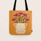 Ivory Vintage Flower Vase on Marigold Tote Bag Gallery Image 1