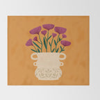 Ivory Vintage Flower Vase on Marigold Throw Blanket Gallery Image 2