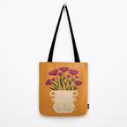 Ivory Vintage Flower Vase on Marigold Tote Bag Gallery Image 2
