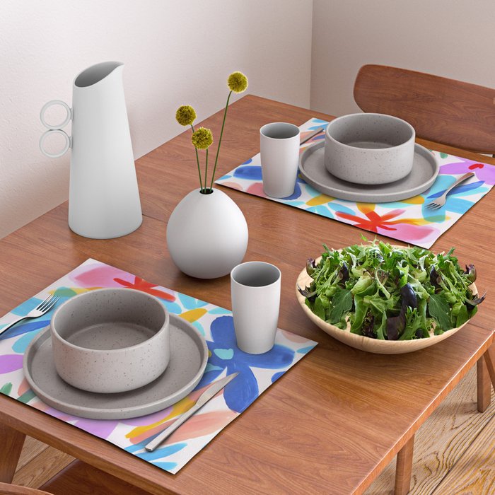 Playful Petals Mid Century Bold Groovy Flower Garden  Placemat Gallery Image 2