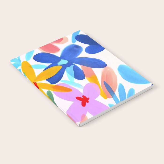 Playful Petals Mid Century Bold Groovy Flower Garden  Notebook Gallery Image 1