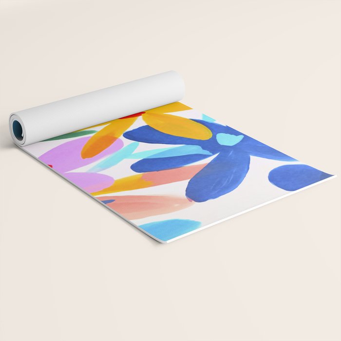 Playful Petals Mid Century Bold Groovy Flower Garden  Yoga Mat Gallery Image 2
