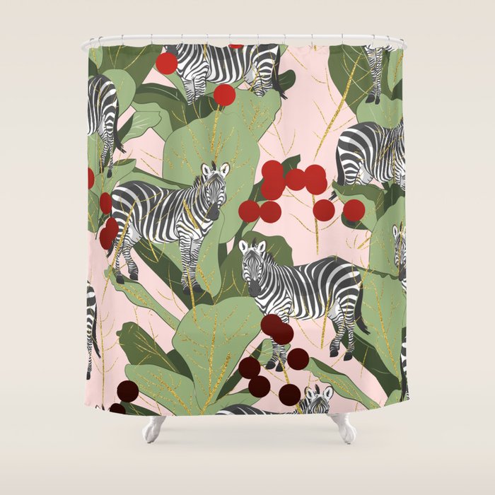 Zebra Harem #society6 #decor #buyart Shower Curtain Gallery Image 1