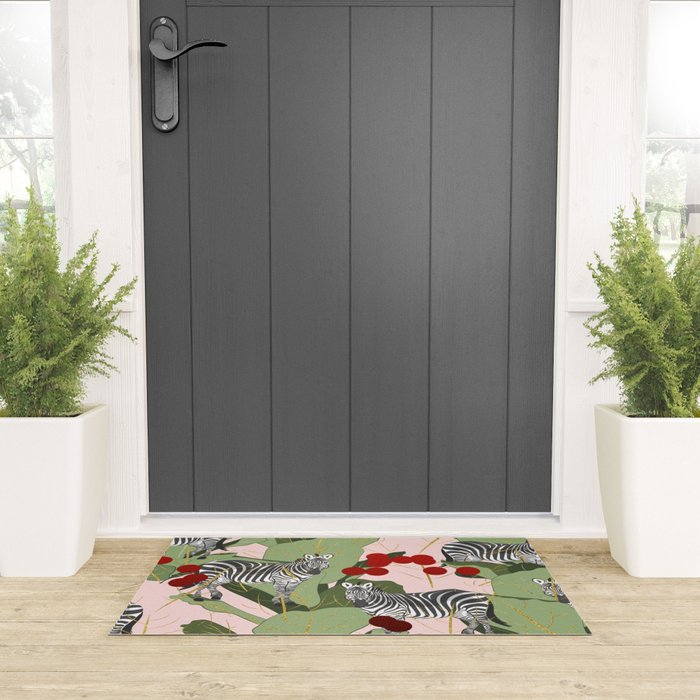 Zebra Harem #society6 #decor #buyart Welcome Mat Gallery Image 3