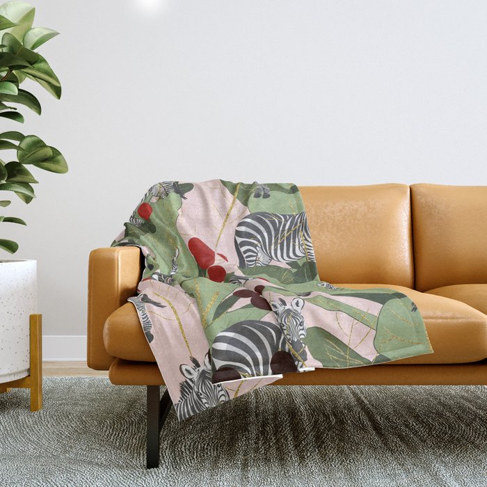 Zebra Harem #society6 #decor #buyart Throw Blanket Gallery Image 1