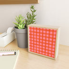 Watercolor Gingham - pink and tomato Mini Art Print Gallery Image 2