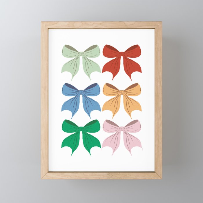 Charming Bow Pattern: A Colorful and Whimsical Design Mini Art Print Gallery Image 1