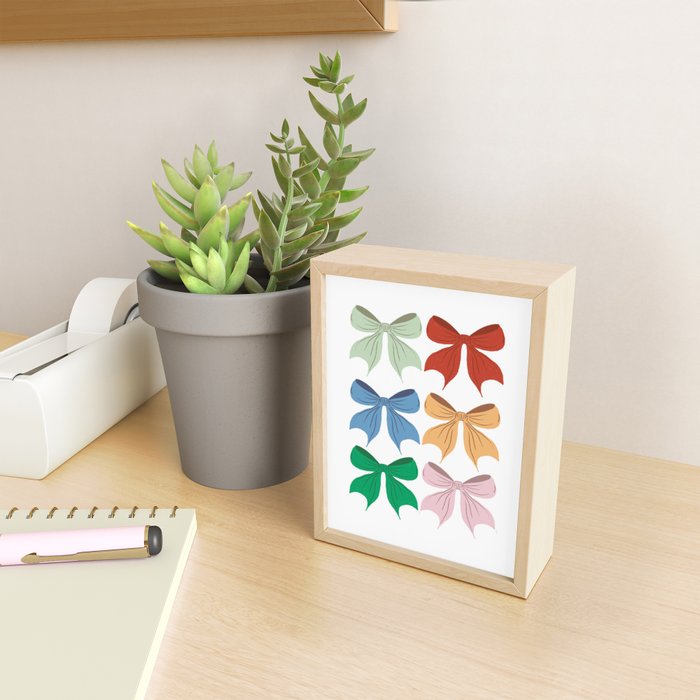 Charming Bow Pattern: A Colorful and Whimsical Design Mini Art Print Gallery Image 2