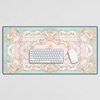  French Rococo Floral Watercolor Panel Desk Mat Gallery Image 1
