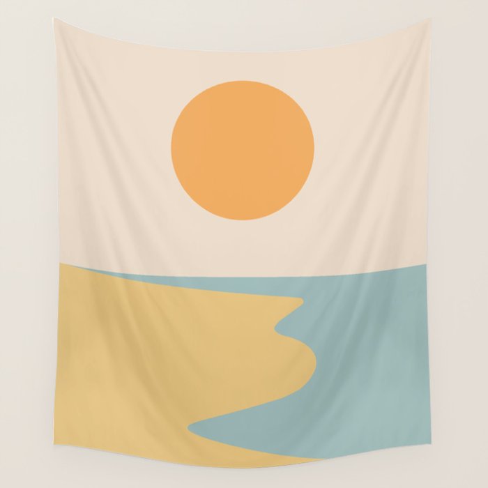 Ocean Sunset Sunrise II Wall Tapestry Gallery Image 1