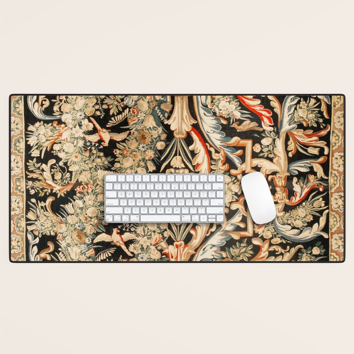Antique French Gobelins Aubusson Tapestry Print Desk Mat Gallery Image 1