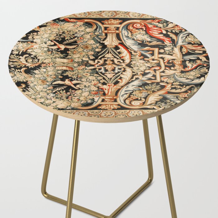 Antique French Gobelins Aubusson Tapestry Print Side Table Gallery Image 2