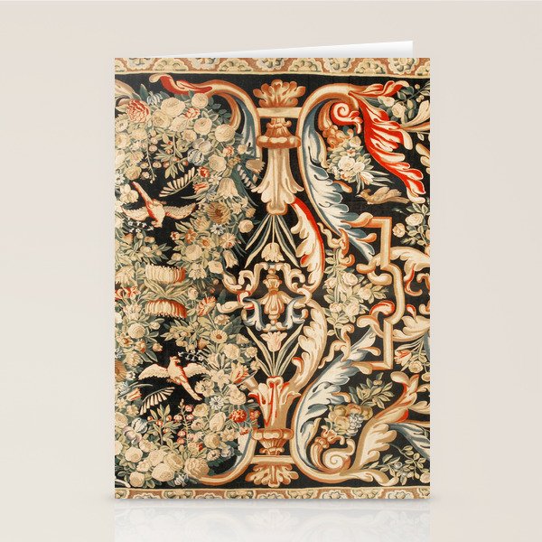 Antique French Gobelins Aubusson Tapestry Print Stationery Card Gallery Image 2