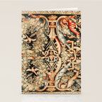 Antique French Gobelins Aubusson Tapestry Print Stationery Card Gallery Image 2