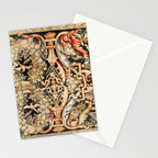 Antique French Gobelins Aubusson Tapestry Print Stationery Card Gallery Image 2