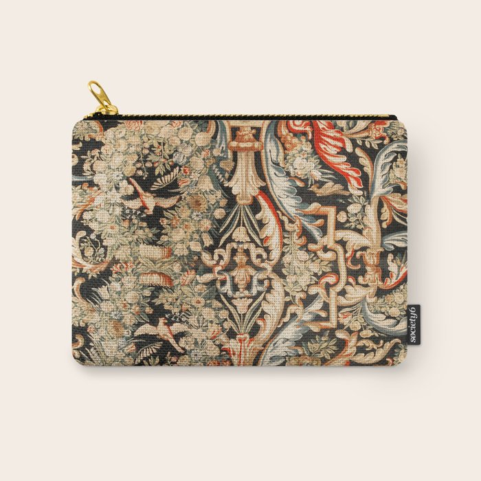 Antique French Gobelins Aubusson Tapestry Print Carry All Pouch Gallery Image 1