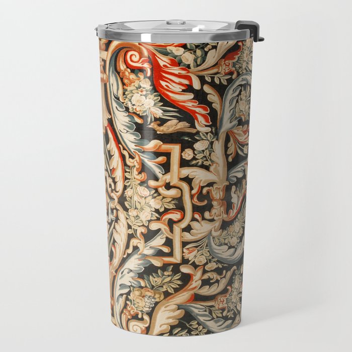 Antique French Gobelins Aubusson Tapestry Print Travel Mug Gallery Image 2