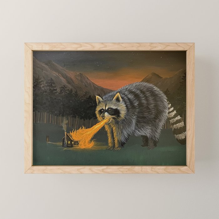 Fire Breathing Raccoon Mini Art Print Gallery Image 1