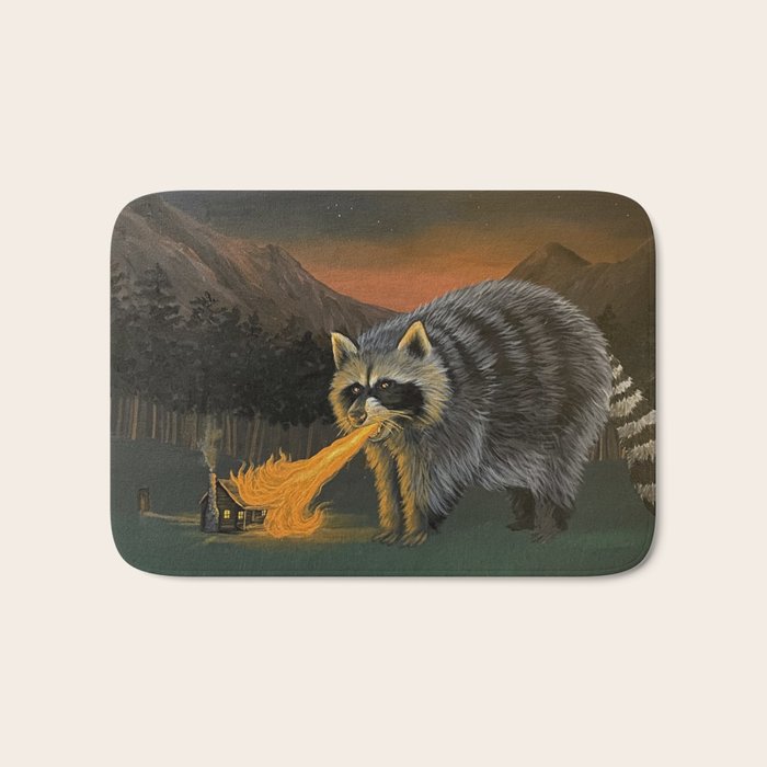 Fire Breathing Raccoon Bath Mat Gallery Image 1