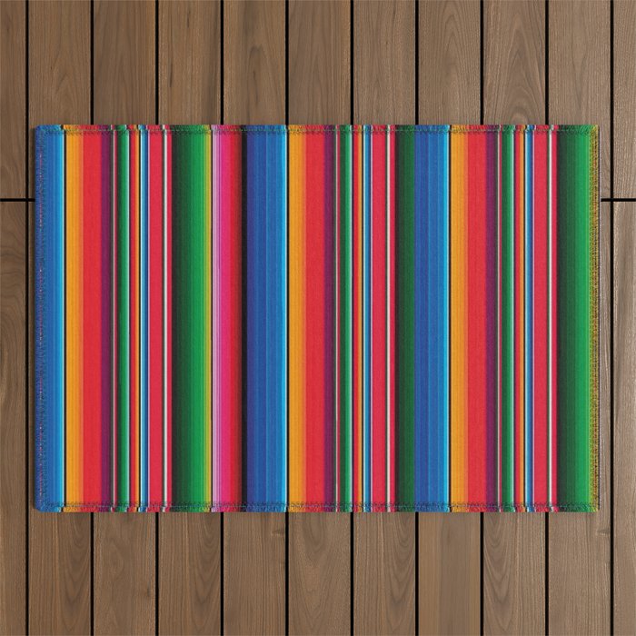 Serape Saltillo Red Outdoor Rug Gallery Image 1