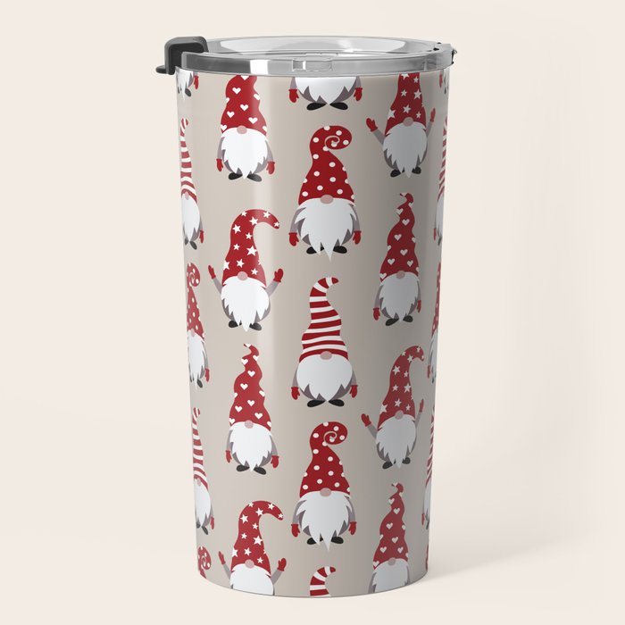 Christmas Gnomes Polka Pattern Travel Mug Gallery Image 3