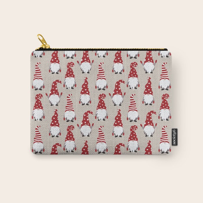 Christmas Gnomes Polka Pattern Carry All Pouch Gallery Image 1