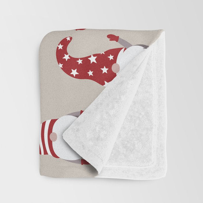 Christmas Gnomes Polka Pattern Throw Blanket Gallery Image 3