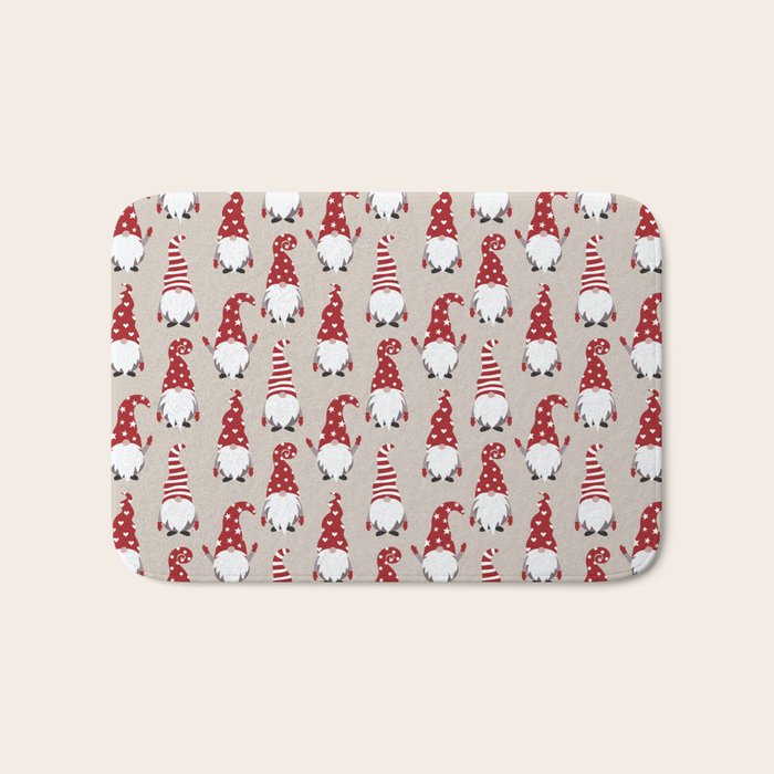 Christmas Gnomes Polka Pattern Bath Mat Gallery Image 1