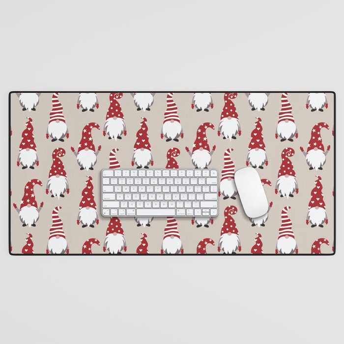 Christmas Gnomes Polka Pattern Desk Mat Gallery Image 1