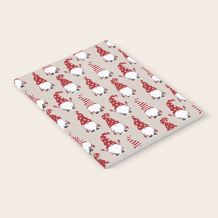Christmas Gnomes Polka Pattern Notebook