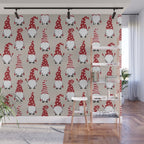 Christmas Gnomes Polka Pattern Wall Mural Gallery Image 1